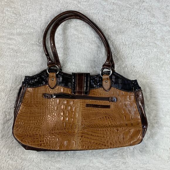 MC Marc Chantel Croco embossed large leather satchel shoulder bag - Picture 5 of 15